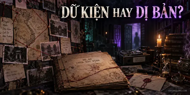 Bảng chứng cứ phân biệt dữ kiện và dị bản trong hồ sơ huyền bí