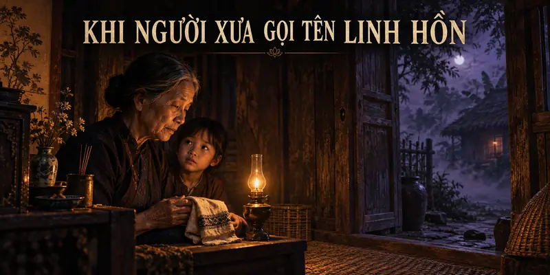 Nghi thức gọi tên linh hồn trong không gian nhà gỗ Việt Nam xưa